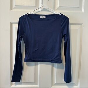 Blue boatneck long sleeve